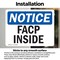 Signmission FACP Inside, 5 in W x Rectangle, Vinyl Decal OS-2PACK-NS-D-35-L-12409 - alternate 4